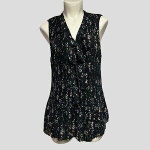 Donna Karan New York Sleeveless Pleated Blouse